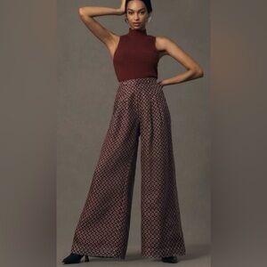 Anthropologie The Avery Pleated Wide-Leg Trousers by Maeve: Sheer
Silk Edition.